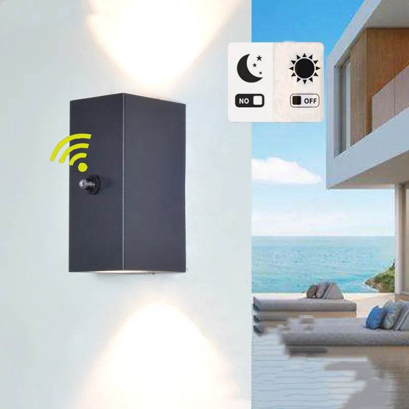 Smart Light Control Sensor Outdoor Wall Lamp – Waterproof E27 & GU10 Garden Lighting with Glass Design - Emprize360