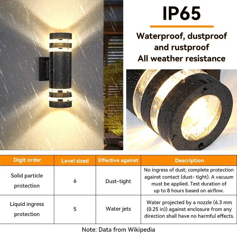 E27 Up-Down LED Outdoor Wall Sconce – IP65 Waterproof Porch & Front Door Lighting - Emprize360