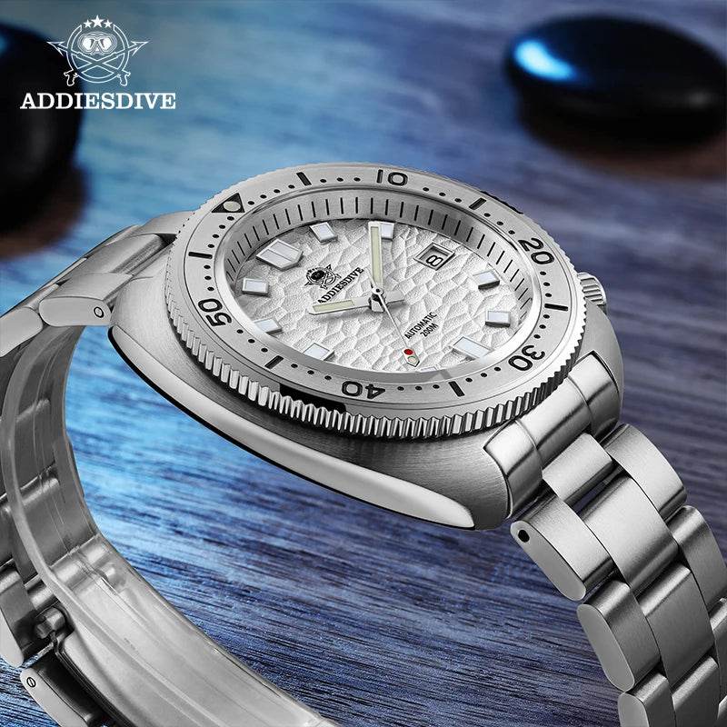 ADDIESDIVE Men's Silver Automatic Watch, NH35A, Waterproof - Emprize360