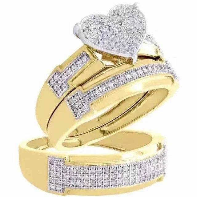 Wedding & Engagement Ring Set with AAA Cubic Zirconia - Emprize360