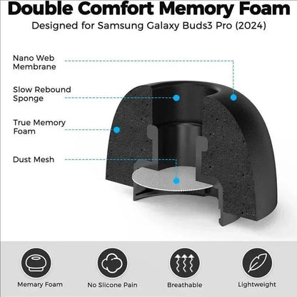 Memory Sponge Eartips for Samsung Galaxy Buds3 Pro Tip Earbuds in Ear Bluetooth Headset Replacement Earplug for Galaxy Buds3 Pro - Emprize360