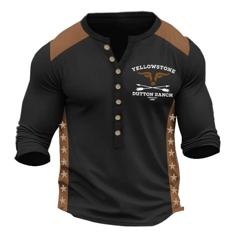 Rugged Vintage USA Oversized Long Sleeve T-Shirt for Men with Bold Graphic - Emprize360