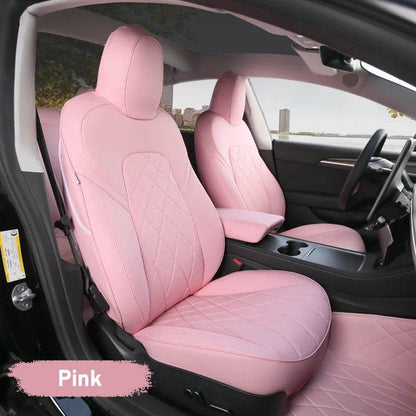 Custom Tesla Model Y Seat Covers – White, Black & Red All-Weather Protection for 2020-2023 - Emprize360