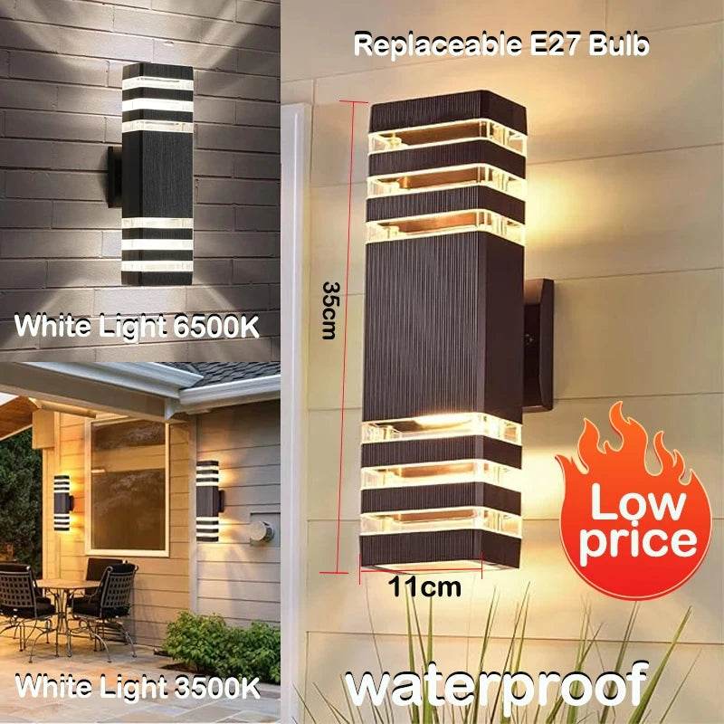 E27 Up-Down LED Outdoor Wall Sconce – IP65 Waterproof Porch & Front Door Lighting - Emprize360