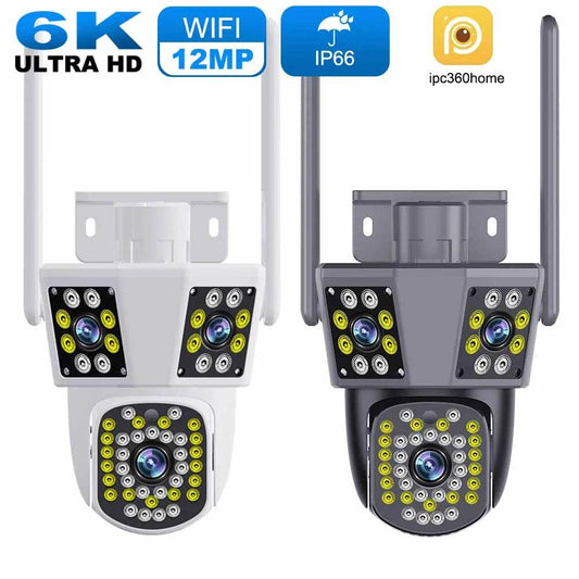 6K 12MP WIFI PTZ Camera with 3 Lenses, Motion Detection, Waterproof Outdoor Security Surveillance" - EMPRIZE 360
