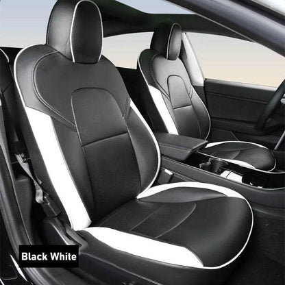 Custom Tesla Model Y Seat Covers – White, Black & Red All-Weather Protection for 2020-2023 - Emprize360
