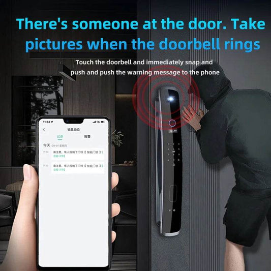Smart 3D Face Recognition & Fingerprint Digital Door Lock with Remote Video Call and Password Access - Emprize360