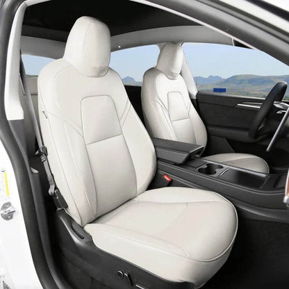 Custom Tesla Model Y Seat Covers – White, Black & Red All-Weather Protection for 2020-2023 - Emprize360