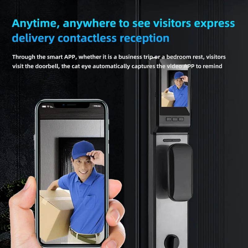 Smart 3D Face Recognition & Fingerprint Digital Door Lock with Remote Video Call and Password Access - Emprize360
