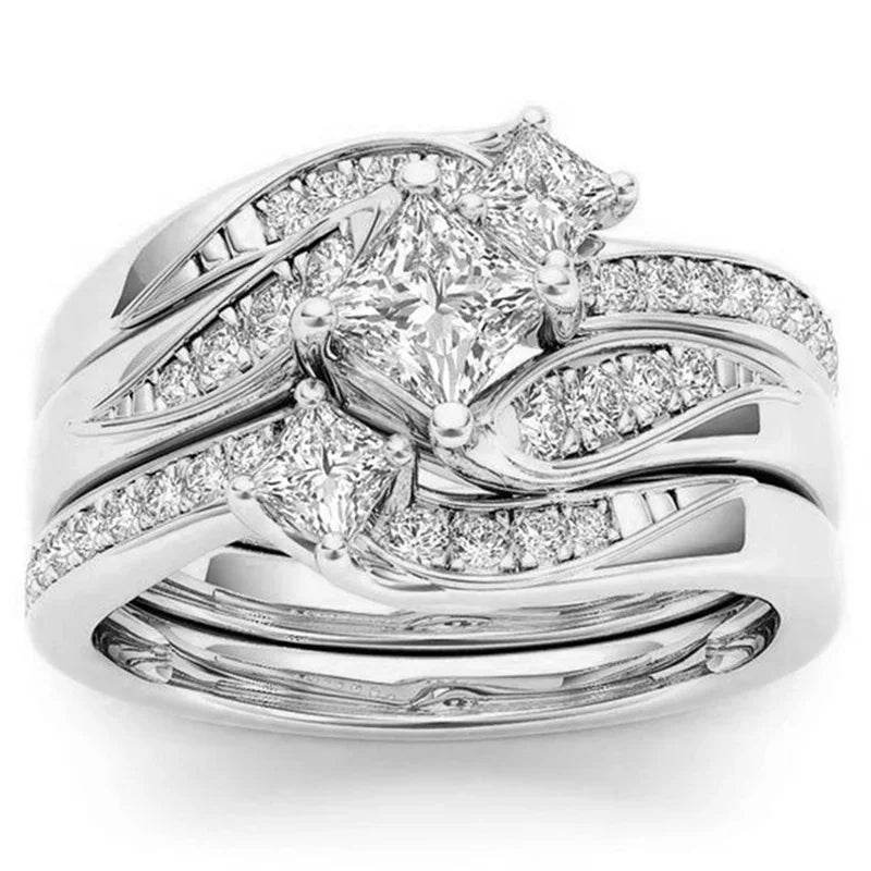 Wedding & Engagement Ring Set with AAA Cubic Zirconia - Emprize360