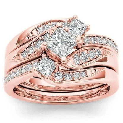 Wedding & Engagement Ring Set with AAA Cubic Zirconia - Emprize360