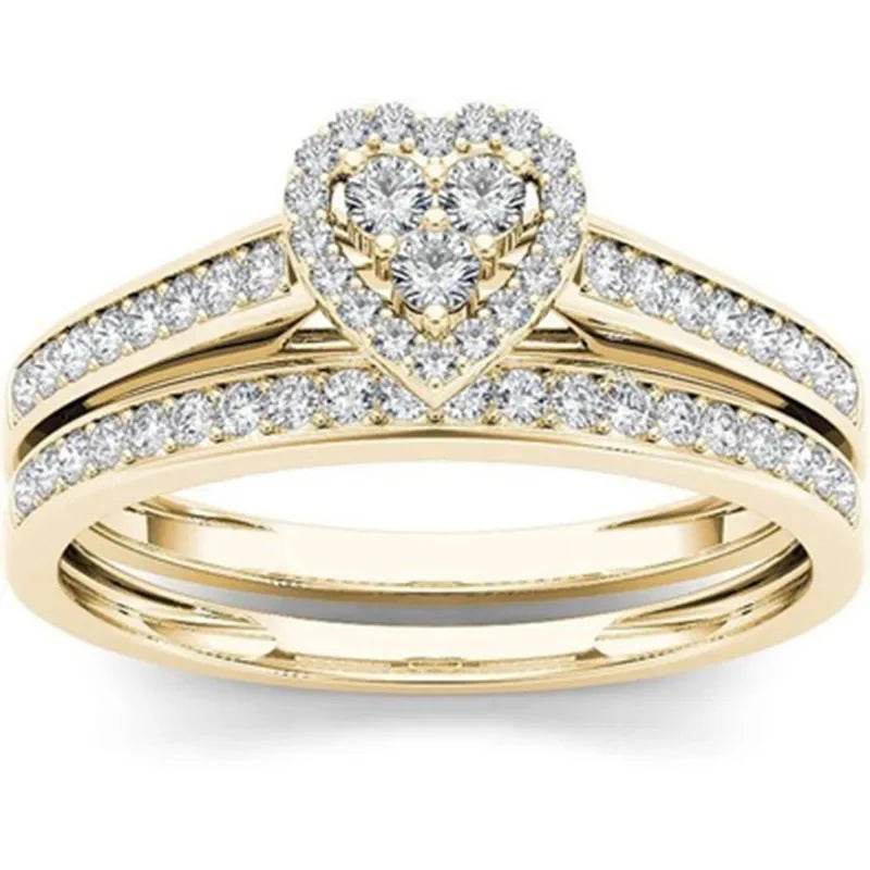 Wedding & Engagement Ring Set with AAA Cubic Zirconia - Emprize360