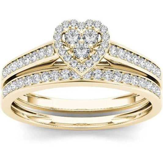 Wedding & Engagement Ring Set with AAA Cubic Zirconia - Emprize360
