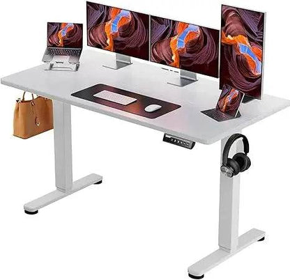 Height Adjustable Electric Standing Desk, 63 x 28 Inches Large Sit Stand up Desk, Large Memory Computer Home Office Desk with T - Emprize360