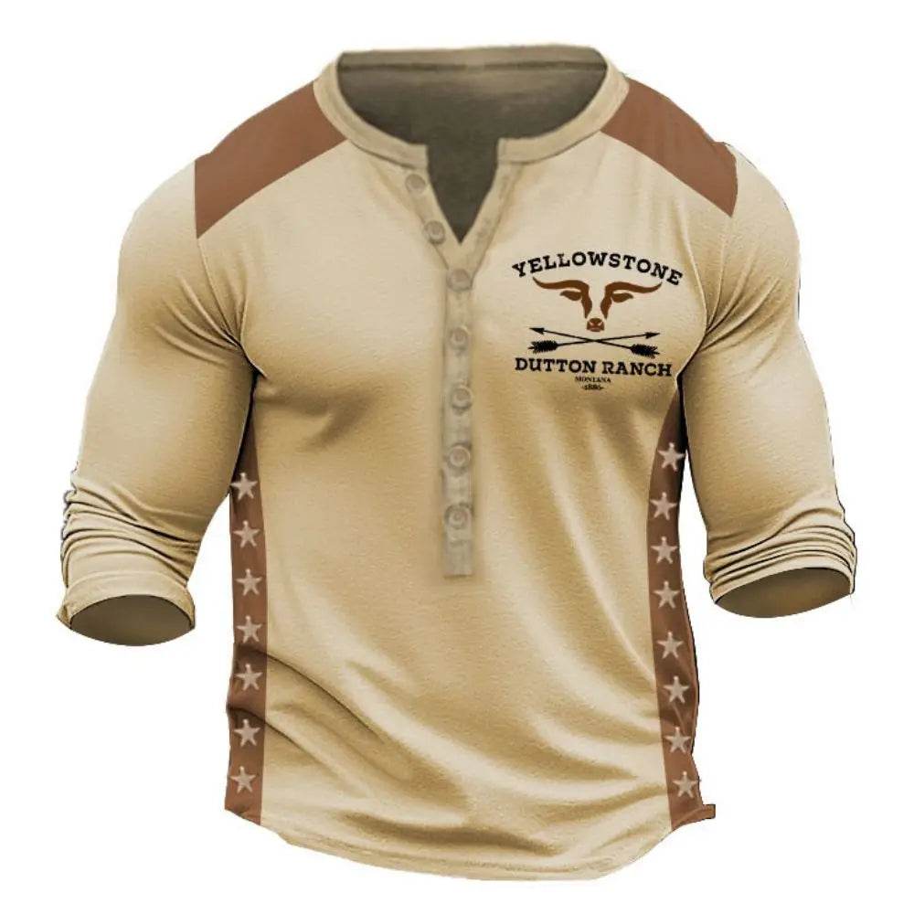 Rugged Vintage USA Oversized Long Sleeve T-Shirt for Men with Bold Graphic - Emprize360