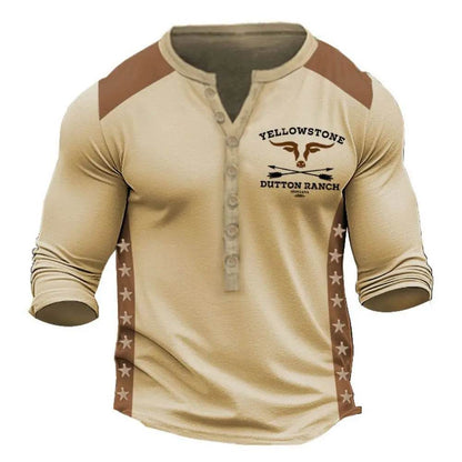 Rugged Vintage USA Oversized Long Sleeve T-Shirt for Men with Bold Graphic - Emprize360