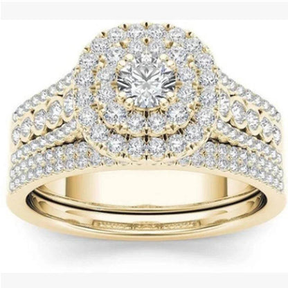 Wedding & Engagement Ring Set with AAA Cubic Zirconia - Emprize360
