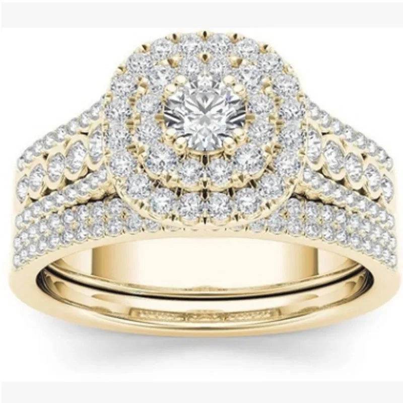 Wedding & Engagement Ring Set with AAA Cubic Zirconia - Emprize360