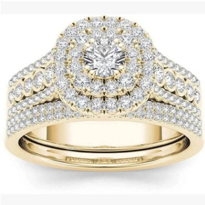 Wedding & Engagement Ring Set with AAA Cubic Zirconia - Emprize360