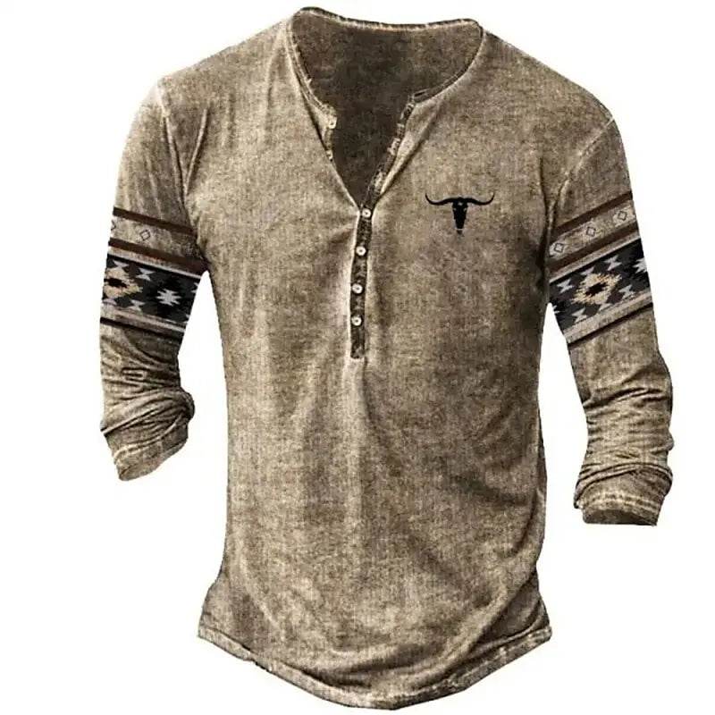 Rugged Vintage USA Oversized Long Sleeve T-Shirt for Men with Bold Graphic - Emprize360