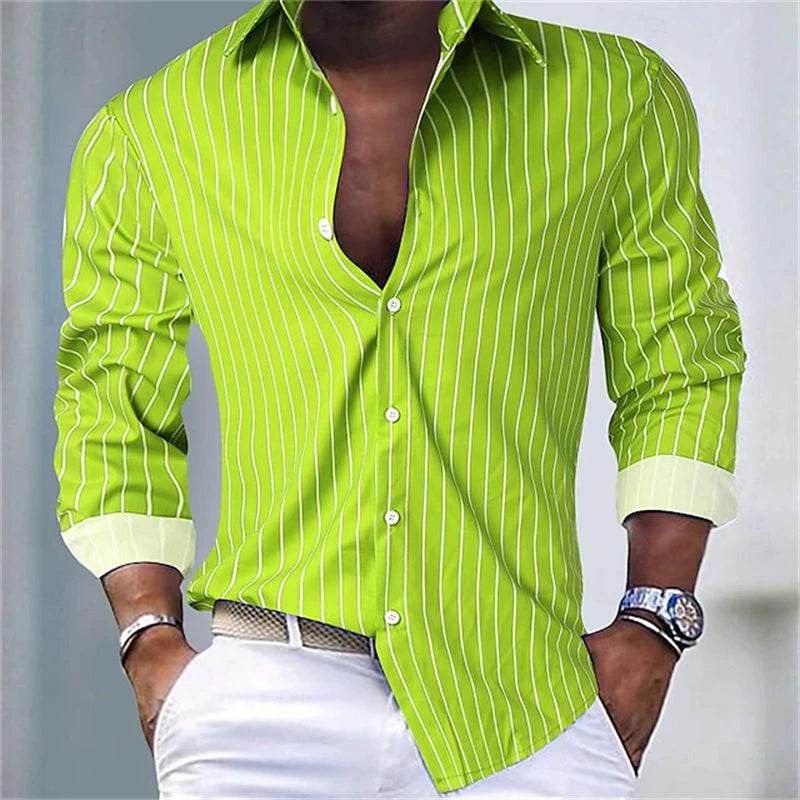 Trendy Long-Sleeve Button-Down Shirt – Casual Streetwear for a Stylish Look - Emprize360