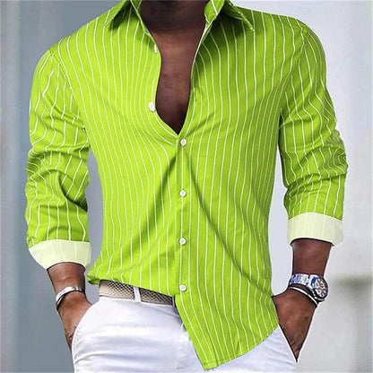 Trendy Long-Sleeve Button-Down Shirt – Casual Streetwear for a Stylish Lookirt Temperament Men's Partywear - Emprize360