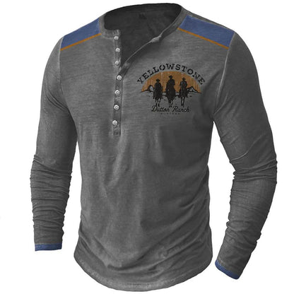 Rugged Vintage USA Oversized Long Sleeve T-Shirt for Men with Bold Graphic - Emprize360
