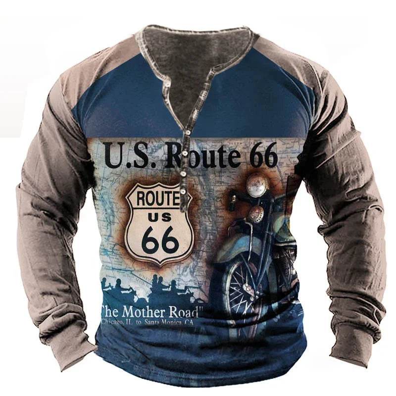Rugged Vintage USA Oversized Long Sleeve T-Shirt for Men with Bold Graphic - Emprize360