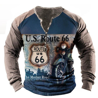 Rugged Vintage USA Oversized Long Sleeve T-Shirt for Men with Bold Graphic - Emprize360
