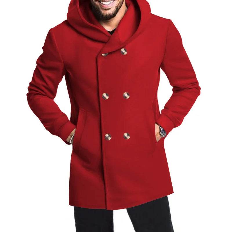"Modern Men's Slim Fit Hooded Windbreaker – Longline Casual Jacket in Solid Color, European Street Style - EMPRIZE360