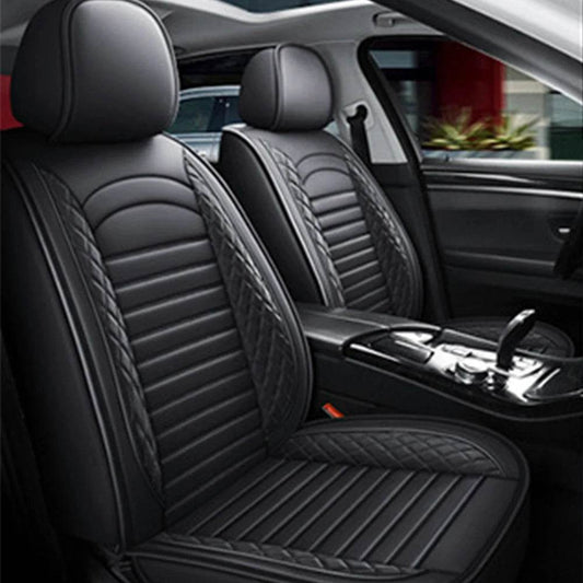 AUTO PLUS Universal Leather Car Seat Covers – 11Pcs Full Surround Protection for Sedan, SUV, Pick-Up Truck, 5 Seats - Emprize360