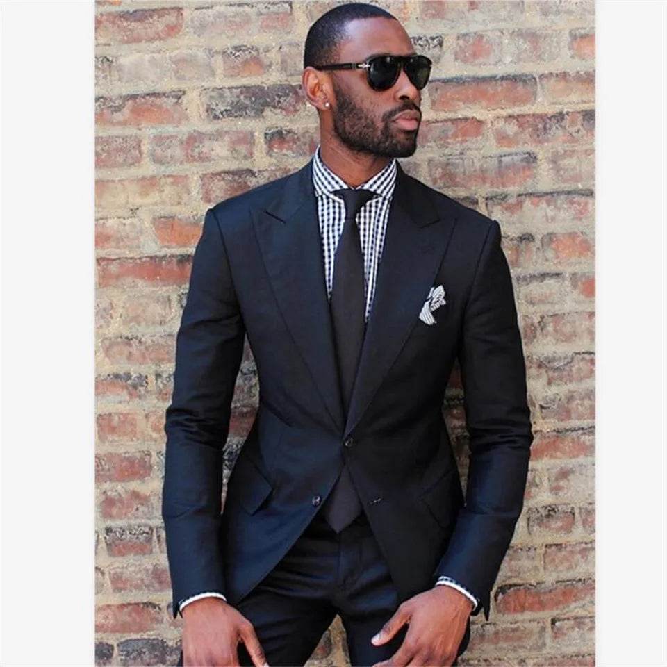 Elegant Italian Suit – 2-Piece Groom & Prom Tuxedo with Elbow Patches - Emprize360