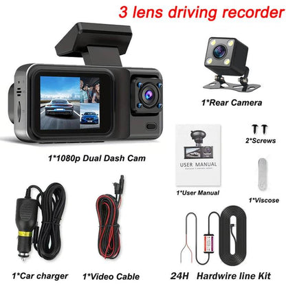 GMAIPOP 3-Channel 1080P Dash Cam with Rear View Camera & WiFi for Car DVR - Emprize360