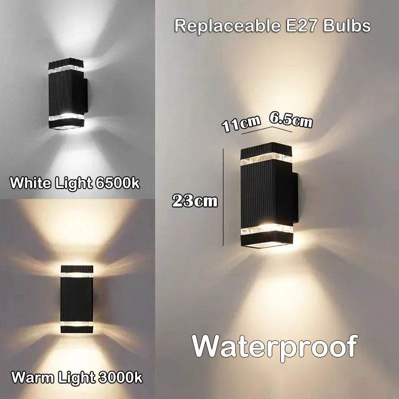E27 Up-Down LED Outdoor Wall Sconce – IP65 Waterproof Porch & Front Door Lighting - Emprize360