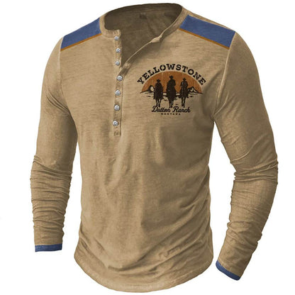 Rugged Vintage USA Oversized Long Sleeve T-Shirt for Men with Bold Graphic - Emprize360