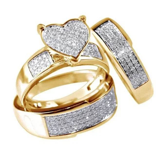 Wedding & Engagement Ring Set with AAA Cubic Zirconia - Emprize360