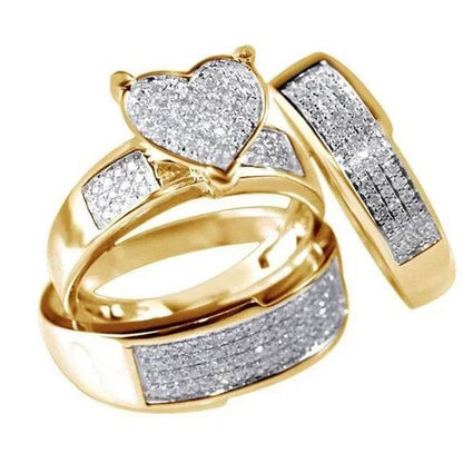 Wedding & Engagement Ring Set with AAA Cubic Zirconia - Emprize360