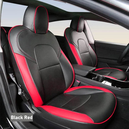 Custom Tesla Model Y Seat Covers – White, Black & Red All-Weather Protection for 2020-2023 - Emprize360