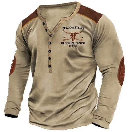 Rugged Vintage USA Oversized Long Sleeve T-Shirt for Men with Bold Graphic - Emprize360