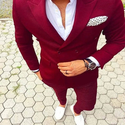 Elegant Italian Suit – 2-Piece Groom & Prom Tuxedo with Elbow Patches - Emprize360