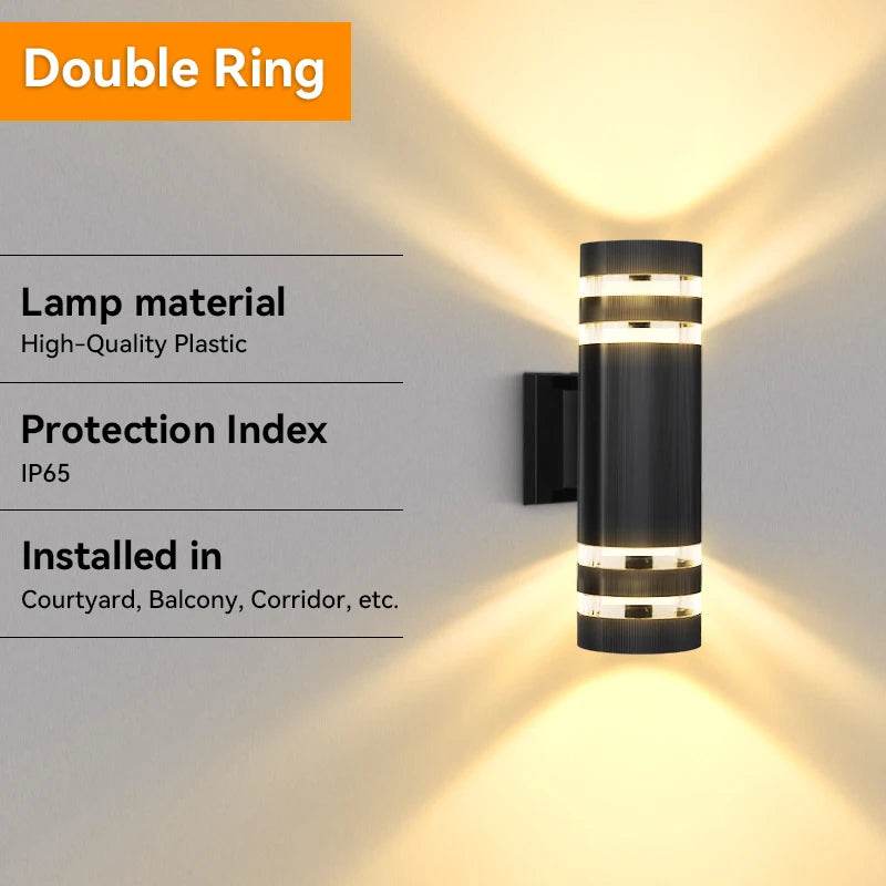 E27 Up-Down LED Outdoor Wall Sconce – IP65 Waterproof Porch & Front Door Lighting - Emprize360