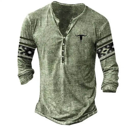 Rugged Vintage USA Oversized Long Sleeve T-Shirt for Men with Bold Graphic - Emprize360