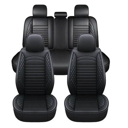 AUTO PLUS Universal Leather Car Seat Covers – 11Pcs Full Surround Protection for Sedan, SUV, Pick-Up Truck, 5 Seats - Emprize360
