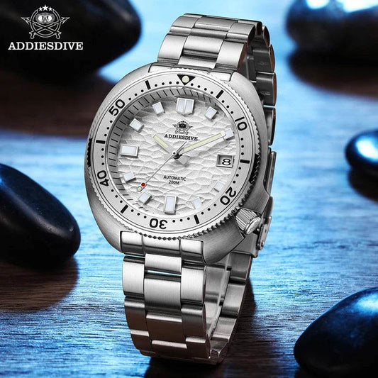 ADDIESDIVE Men's Silver Automatic Watch, NH35A, Waterproof - Emprize360