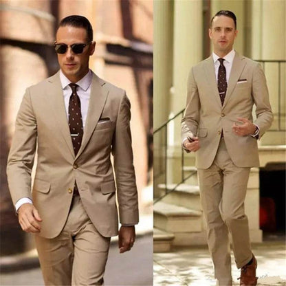 Elegant Italian Suit – 2-Piece Groom & Prom Tuxedo with Elbow Patches - Emprize360