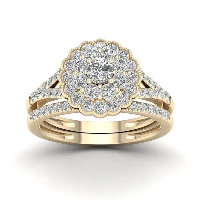 Wedding & Engagement Ring Set with AAA Cubic Zirconia - Emprize360