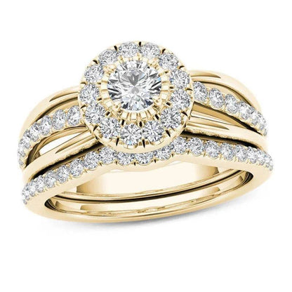 Wedding & Engagement Ring Set with AAA Cubic Zirconia - Emprize360
