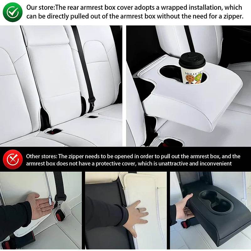 Custom Tesla Model Y Seat Covers – White, Black & Red All-Weather Protection for 2020-2023 - Emprize360