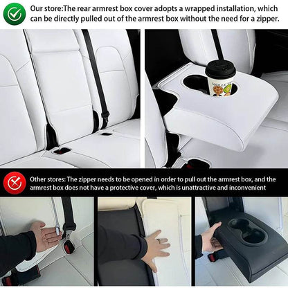 Custom Tesla Model Y Seat Covers – White, Black & Red All-Weather Protection for 2020-2023 - Emprize360