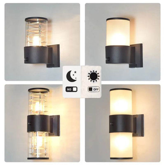 Smart Light Control Sensor Outdoor Wall Lamp – Waterproof E27 & GU10 Garden Lighting with Glass Design - Emprize360